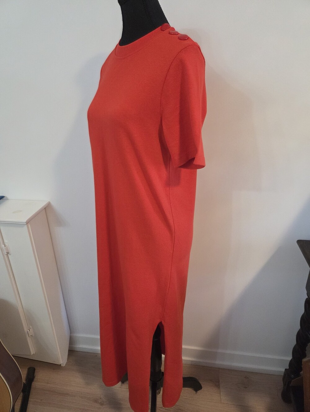 Sezane "Emy" cotton ribbed maxi dress Sz M - Picture 4 of 12